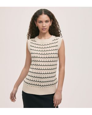 Finery London Dion Crochet Vest - White