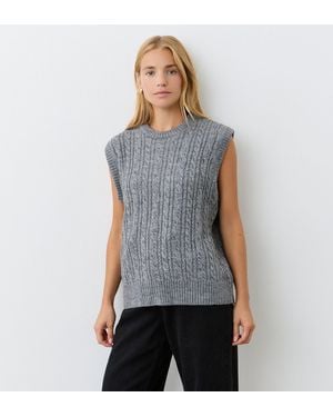Finery London Primrose Crew Neck Knitted Vest - Blue