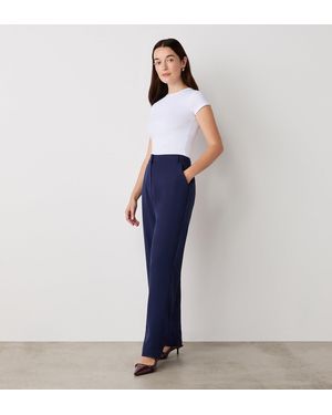 Finery London Harper Straight Leg Trousers - Blue
