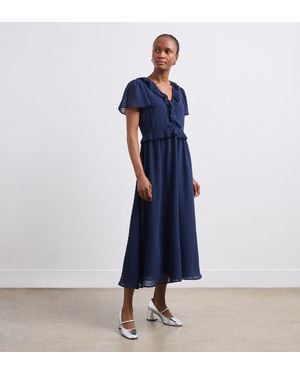 Finery London Dahlia Chiffon Midi Dress - Blue