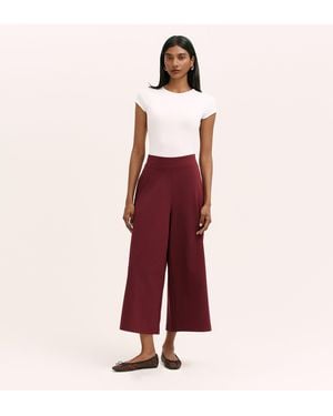 Finery London Miribel Ponte Jersey Wide Leg Trousers - Red