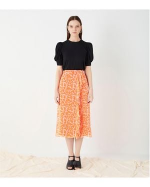 Finery London Lisson Georgette Wrap Skirt - Orange