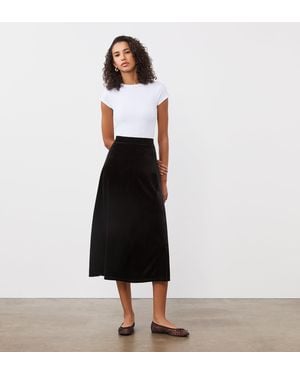 Finery London Ruth Velvet Midi Skirt - Black