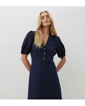 Finery London Maya Crepe Midi Dress - Blue