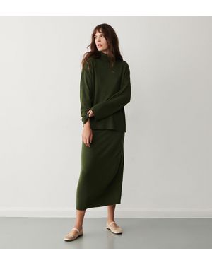 Finery London Thea Knitted Midi Skirt - Green