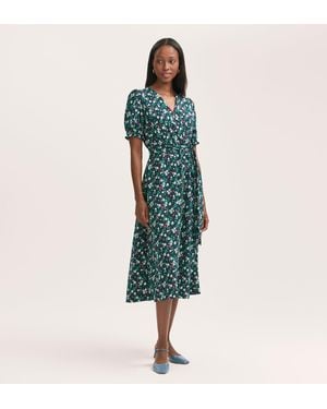 Finery London Everleigh Crepe Midi Dress - Green