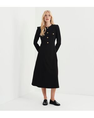 Finery London Gilly Ponte Jersey Midi Dress - Black
