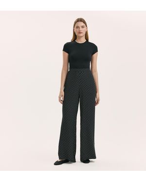 Finery UK Nat Spot Wide Leg Trousers - Black