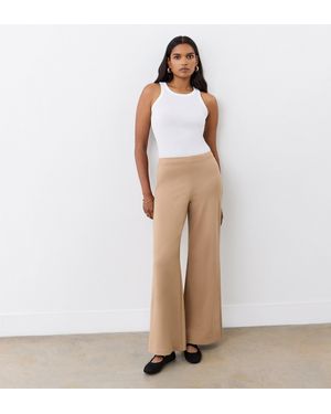 Finery UK Reyna Ponte Jersey Wide Leg Trousers - White