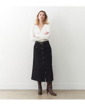 Finery London Gia Midi Skirt - White