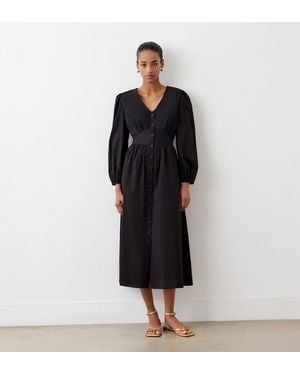 Finery London Eliah Cotton Midi Dress - Black