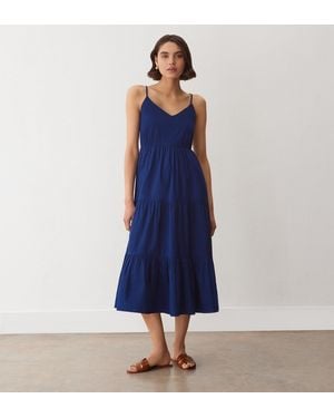 Finery London Emmie Cotton Midi Sundress - Blue