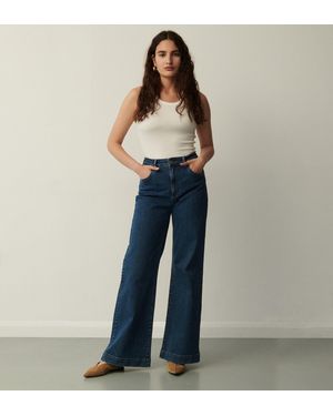 Finery London Gio Wide Leg Jeans - Blue