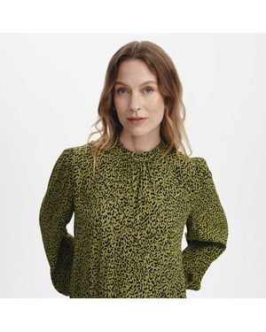 Finery London Keira Crepe Top - Green