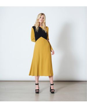 Finery London Gracie Mustard And Dress - Metallic