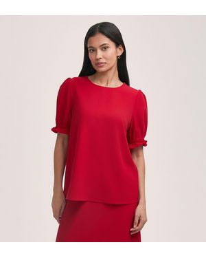 Finery UK Charlie Crepe T-Shirt - Red