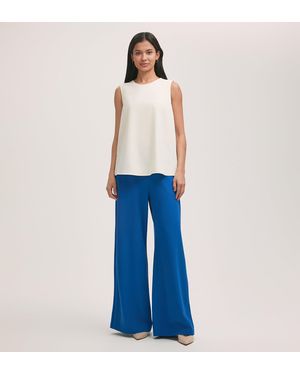 Finery London Nat Crepe Wide Leg Trousers - Blue