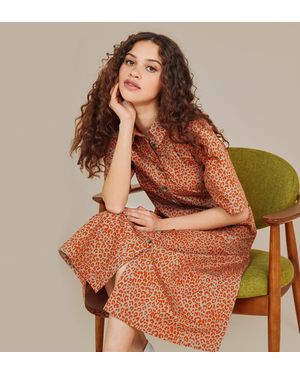 Finery London Maison Leopard Print Midi Dress - Brown