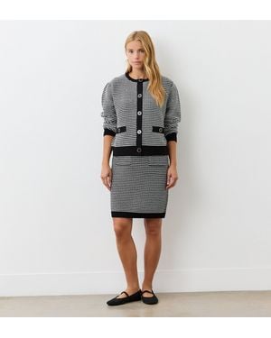 Finery London Blair Knitted Knee Length Skirt - Grey