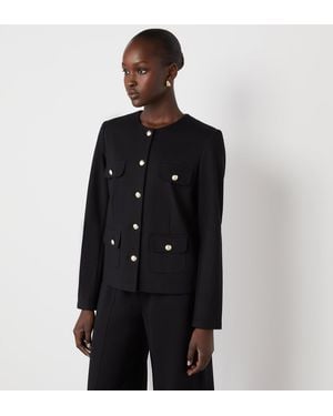 Finery UK Imogen Ponte Jersey Jacket - Black
