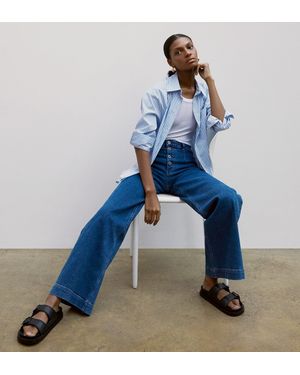 Finery London Tally Wide Leg Jeans - Blue
