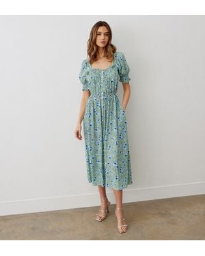 Finery London Ivy Crepe Midi Dress - Blue