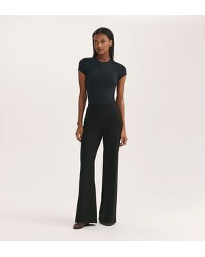 Finery London Reyna Ponte Jersey Wide Leg Trousers - Black