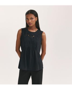 Finery London Chrissy Cotton Sleeveless Top - Black