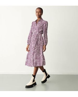 Finery London Agrata Polka Dot Midi Dress - Pink