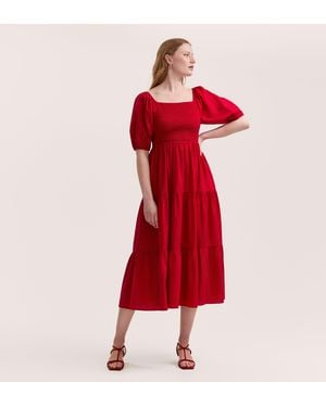 Finery UK Melody Cotton Midi Tiered Dress