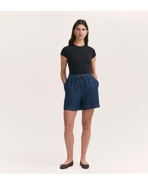 Finery London Britney Denim Shorts - Blue