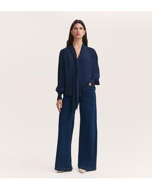 Finery UK Monica Wide Leg Jeans - Blue