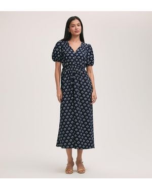 Finery London Vittoria Polka Dot Crepe Midi Dress - Blue