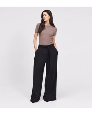 Finery London Venus Cupro Wide Leg Trousers - Blue