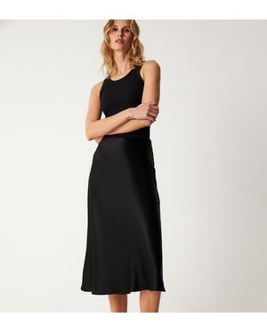 Finery London Evelyn Satin Midi Skirt - Black