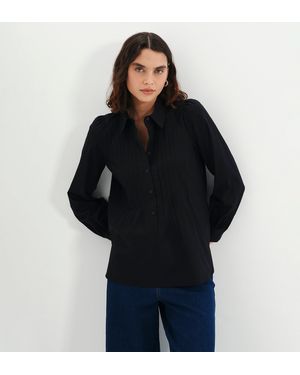 Finery London Mimi Cotton Rich Shirt - Black