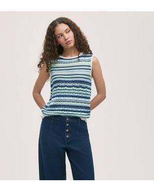 Finery London Porsha Crochet Vest - Blue