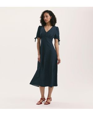 Finery London Gabriella Crepe Midi Tea Dress - Blue