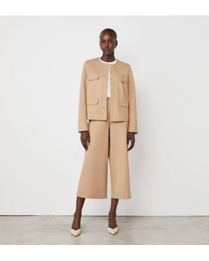 Finery UK Miribel Cropped Ponte Jersey Trousers - Natural