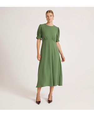 Finery London Mela Chiffon Midi Tea Dress - Green