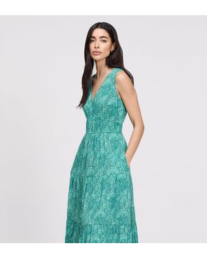 Finery London Shannon Cotton Voile Tiered Midi Dress - Blue
