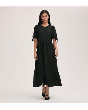 Finery London Demi Crepe Tiered Midi Dress - Black