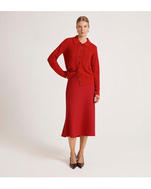 Finery London Gracie Rich Crepe Midi Skirt - Red