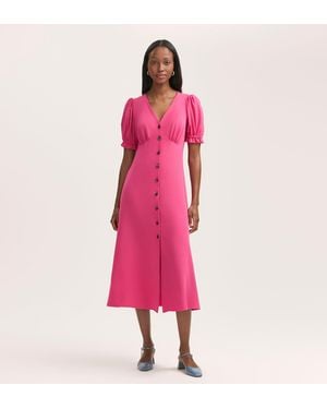 Finery London Alia Crepe Midi Dress - Pink