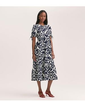 Finery London Demi Crepe Tiered Midi Dress - Blue