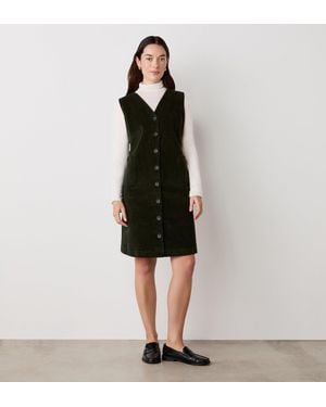 Finery London Reneka Corduroy Knee Length Dress - Black