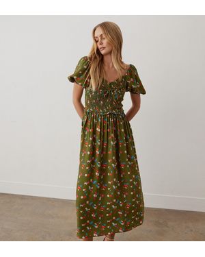 Finery London Lacey Crepe Midi Dress - Green