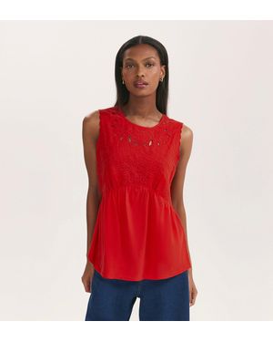 Finery London Chrissy Cotton Sleeveless Top - Red