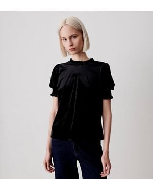 Finery London Greta Velvet Top - Black