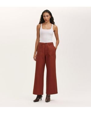 Finery London Canvas Wide Leg Trousers - Red